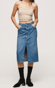 falda midi pepe jeans